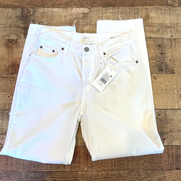 Rails White Denim Jeans Atwater Blanche Distressed Slouchy Straight Size 25 - Picture 4 of 11